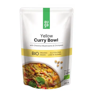 AUGA Bio Yellow Curry Bowl sárga curry fűszerekkel, gombával és csicseriborsóval, 283g