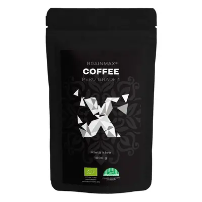 BrainMax Coffee Káva Peru Grade 1, mletá, BIO, 1000 g