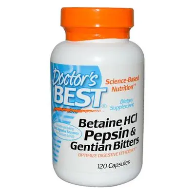 Doctor's Best betain-HCl + pepszin és gentián keserű (gentian), 120 kapszula