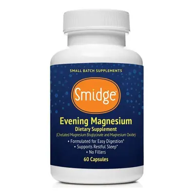 Smidge Evening Magnesium, Magnesium Bisglycinate, 60 Növényi kapszula