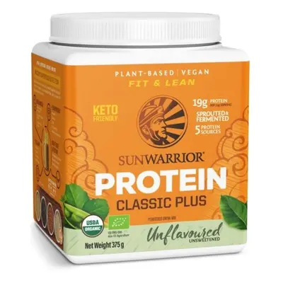 Sunwarrior Classic Plus Organic Protein ízesítetlen, fehérje, ízesítetlen, BIO, 375 g