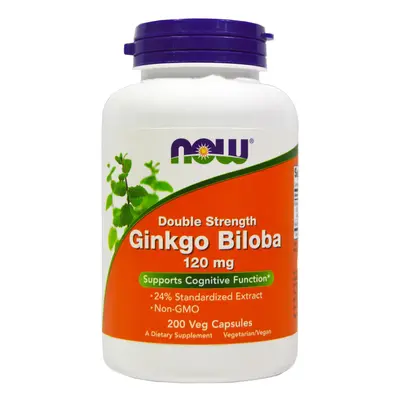 NOW® Foods NOW Ginkgo Biloba Double Strength, 120 mg, 200 növényi kapszulában