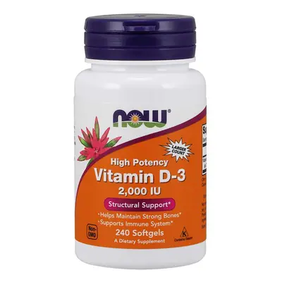 NOW® Foods NOW D3-vitamin, 2000 NE, 240 softgel kapszula