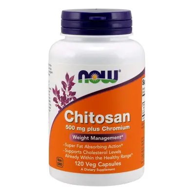 NOW® Foods NOW Chitosan, 500 mg Plusz chromium, 120 vegan kapszulában