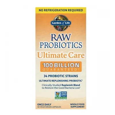 Garden of life RAW probiotikumok, Ultimate Care, 100 milliárd CFU, 34 probiotikus törzs, 30 növé