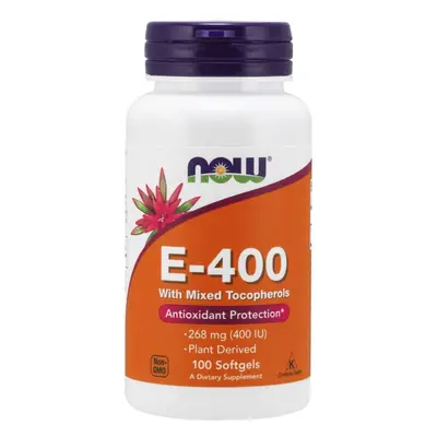 NOW® Foods NOW E-vitamin 400 NE tokoferolokkal, 100 softgel kapszula