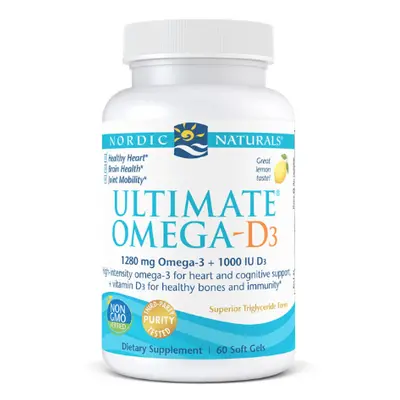 Nordic Naturals Ultimate Omega 1280 mg D -vitaminnal, citrommal, 60 lágyzselatin kapszulával