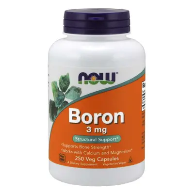 NOW® Foods NOW Boron (bór), 3 mg, 250 kapszula