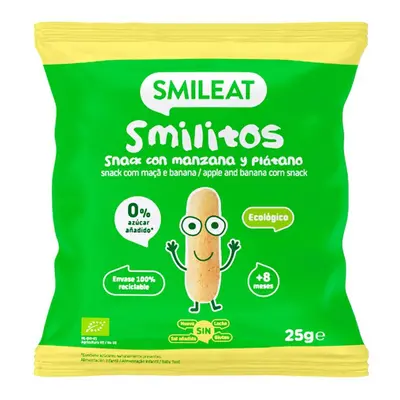 Smileat BIO kukorica chips banán és alma szűz olívaolajjal és B1 vitaminnal 8M+ 25g