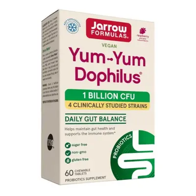 Jarrow Formulas Jarrow Yum-Yum Dophilus, probiotikumok, 1 milliárd CFU, 4 probiotikus törzs, mál