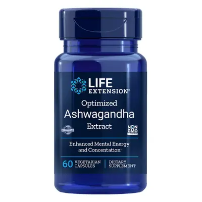 Life Extension optimalizált Ashwagandha kivonat, Ashwagandha kivonat, 60 gyógynövényes kapszula