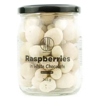 BrainMax Pure Raspberries in White Chocolate, fagyasztva szárított málna fehér csokoládéban,, 24