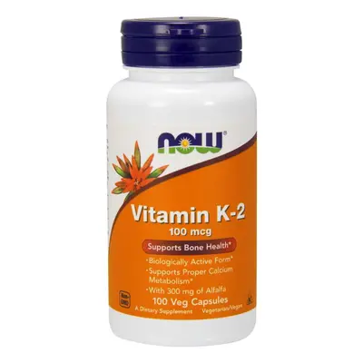 NOW® Foods NOW K2-vitamin MK-4 formájában, 100 ug, 100 növényes kapszula