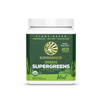 Sunwarrior Ormus Super Greens Bio - Menta, 225 g