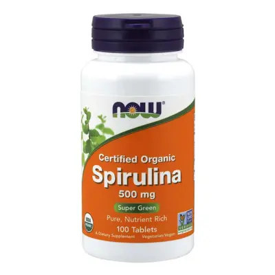 NOW® Foods NOW Spirulina 500 mg - Organic Spirulina (Non-GMO), 100 tabletta