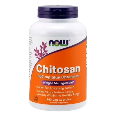 NOW® Foods NOW Chitosan, 500 mg Plus chromium, 240 vegán kapszulában