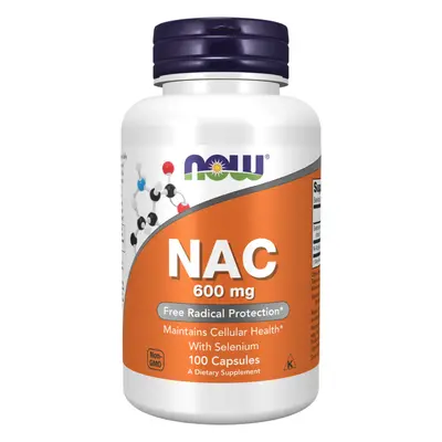 NOW® Foods NOW NAC (N-acetil-L-cisztein) + szelén és molibdén 600 mg, 100 kapszula