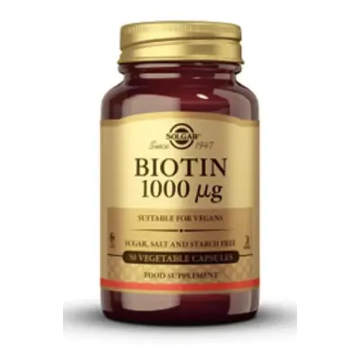 Solgar Biotin, 1000 mg, 50 db növényi kapszula