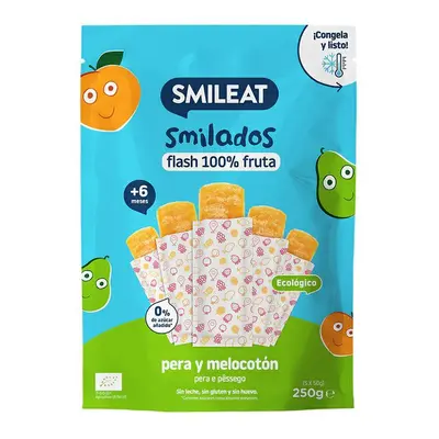 Smileat BIO 100% gyümölcsfagylaltok körte és őszibarack fagyasztásához 5 db 6M+, 250g