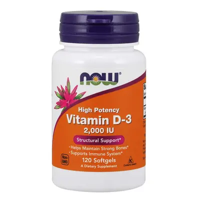 NOW® Foods NOW D3-vitamin, 2000 NE, 120 softgel kapszula