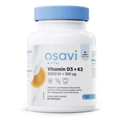 Osavi D3-vitamin + K2, 2000 NE + 100 μg, 60 db lágyzselé kapszula