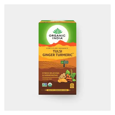 Organic India Tulsi kurkuma-gyömbér BIO, 25 tasak - Organikus