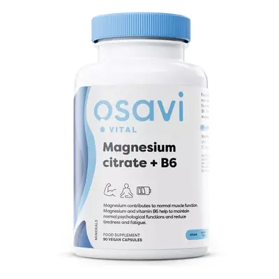 Osavi Magnézium-citrát + B6, Magnézium-citrát + B6, 375 mg + 4,2 mg, 90 növényi kapszula