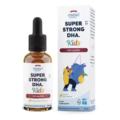 Osavi Super Strong DHA Kids, Extra erős DHA gyerekeknek, 650 mg, citrom, 50 ml