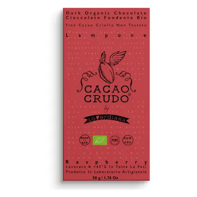 Cacao Crudo Raw Étcsokoládé málnával, 50 g