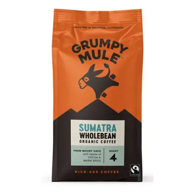 Grumpy Mule Sumatra Wholebean kávé, 100% Arabica, szemes kávé, bio, 200 g