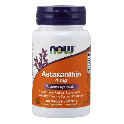 NOW® Foods NOW Astaxanthin, Natural Astaxanthin, 4 mg, 60 vegetáriánus kapszula