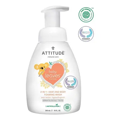 Attitude - Babamosó hab 2in1 - Baba levelek körte lé illatával, 295ml