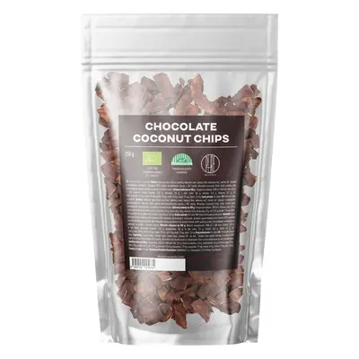 BrainMax Pure Chocolate Coconut chips, Kókuszchips csokoládéban, BIO, 250 g