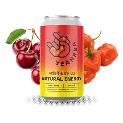 Yeahrba Yerba - Cseresznye és chili pezsgő, 330 ml