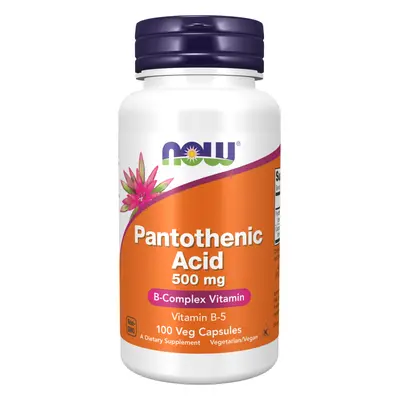 NOW® Foods NOW Panthoteic Acid B5 (pantoténsav), 500 mg, 100 növényi kapszula