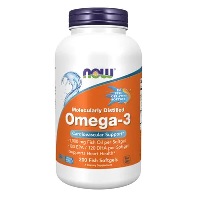 NOW® Foods NOW Omega-3, molekulárisan desztillált, 200 halkapszula