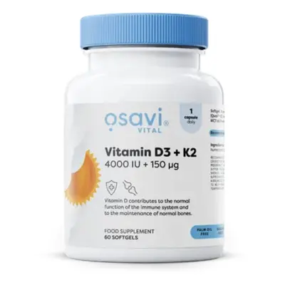 Osavi - D3-vitamin + K2, 4000 NE + 150 mcg, 60 db lágyzselé kapszula