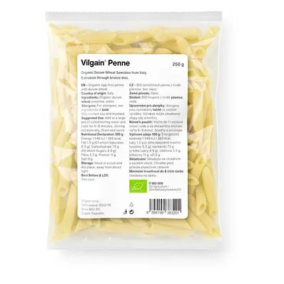 Vilgain BIO Penne tészta – búzadara 250 g