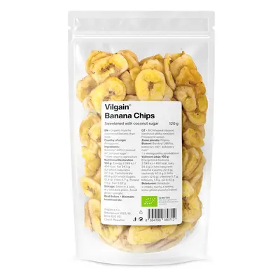 Vilgain Banán chips – kókuszcukorral édesítve 120 g