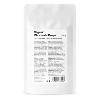 Vilgain Cukormentes csokipasztilla – étcsokoládé 250 g