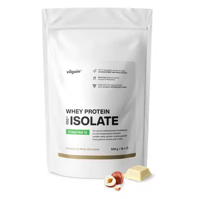 Vilgain Grass-Fed Whey Protein Isolate – Fehér csokoládé és mogyoró 500 g