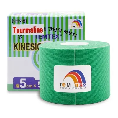 TEMTEX KINESIO TAPE TOURMALINE, KINEZIOLOGIAI SZALAG ZOLD 5CM X 5M