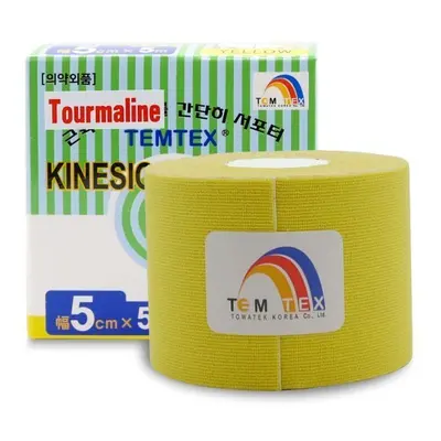 TEMTEX KINESIO TAPE TOURMALINE, KINEZIOLOGIAI SZALAG SARGA 5CM X 5M