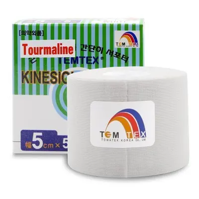 TEMTEX KINESIO TAPE TOURMALINE, KINEZIOLOGIAI SZALAG FEHER 5CM X 5M