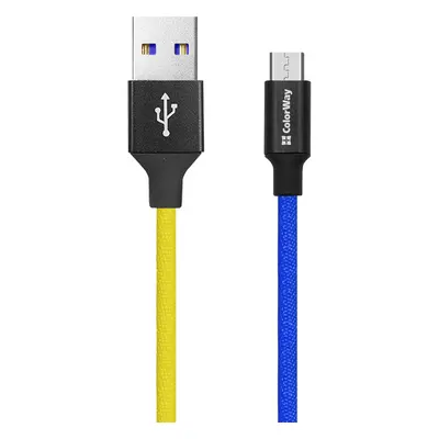 COLORWAY USB KABEL MICROUSB, NATIONAL, 2,4A 1M, KEK-SARGA (CW-CBUM052-BLY)