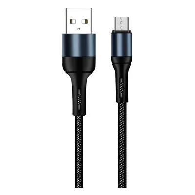 COLORWAY KABEL USB MICROUSB (NYLON) 2,4A 1M, FEKETE (CW-CBUM045-BK)