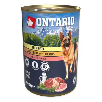 ONTARIO KONZERV DOG BEEF PATE FLAVOURED WITH HERBS, 400G