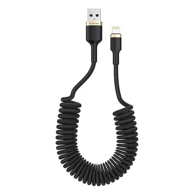 COLORWAY KABEL USB APPLE LIGHTNING (SPIRAL) 2,4A 1M, FEKETE (CW-CBUL051-BK)