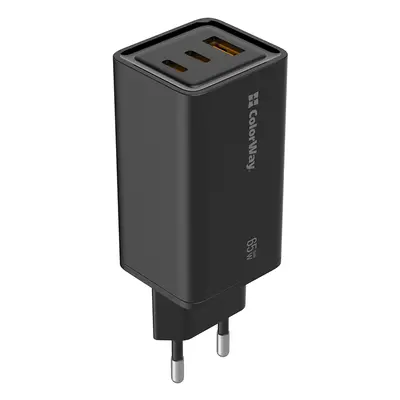 COLORWAY AC TOLTO GAN3 PRO POWER DELIVERY (USB-A + 2 USB TYPE-C) (65W) CW-CHS039PD-BK