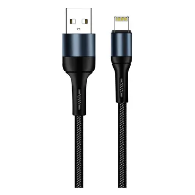 COLORWAY KABEL USB APPLE LIGHTNING (NYLON) 2.4A 1M, BLACK (CW-CBUL045-BK)